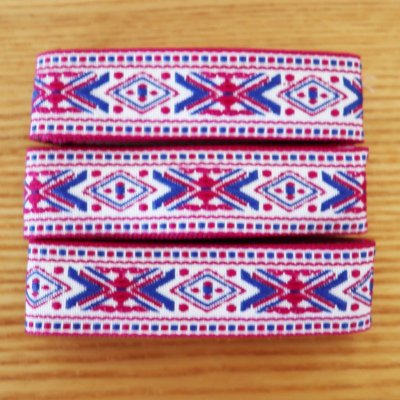 画像1: エストニアの刺繍テープ(伝統模様・菱型02)