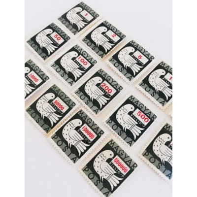 画像2: ハンガリーの切手「伝書鳩」14種セット（1946年／未使用）