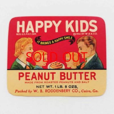 画像1: ピーナッツバターのラベル ／HAPPY KIDS（antique）※再入荷※