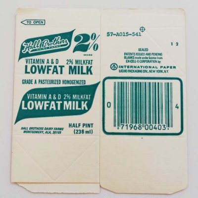 画像2: ミルクの紙パック（LOWFAT MILK／S）