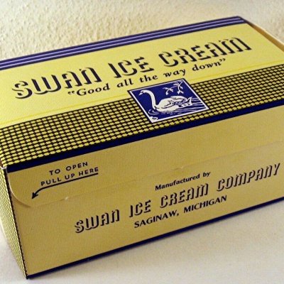 画像1: アイスクリームの紙箱【SWAN ICE CREAM】（アメリカ／1950年代）