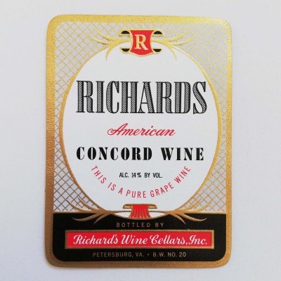 画像1: ワインのラベル【Richards】（1940年代／アメリカ）
