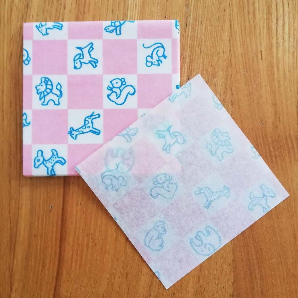 昭和レトロなミニ折り紙 10枚セット アニマル ピンクａ 旅する雑貨店 Matka