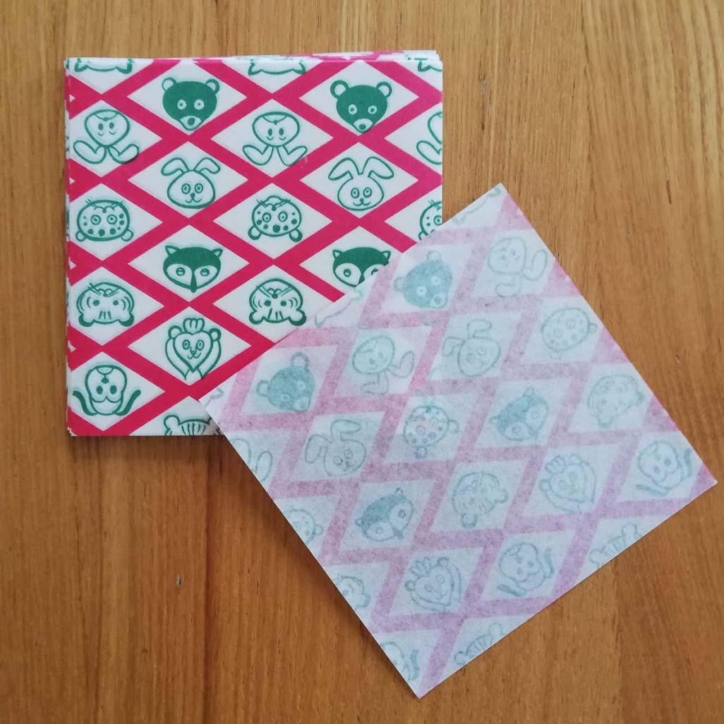 昭和レトロなミニ折り紙 10枚セット アニマル 格子ｂ 旅する雑貨店 Matka