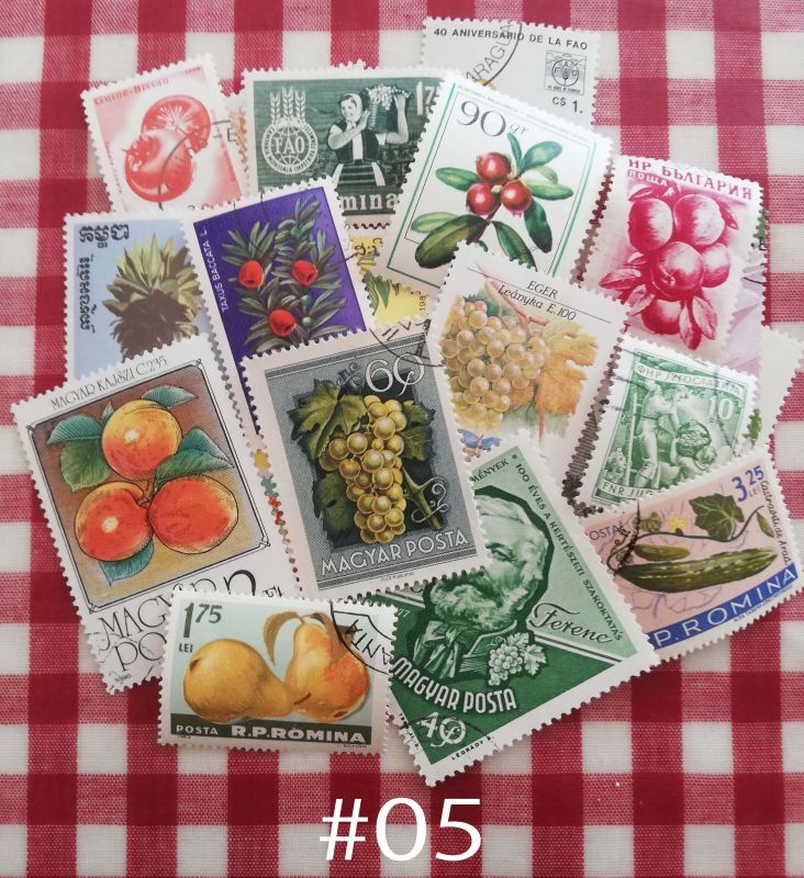 フルーツとお野菜の古切手 20枚セット - 旅する雑貨店 matka