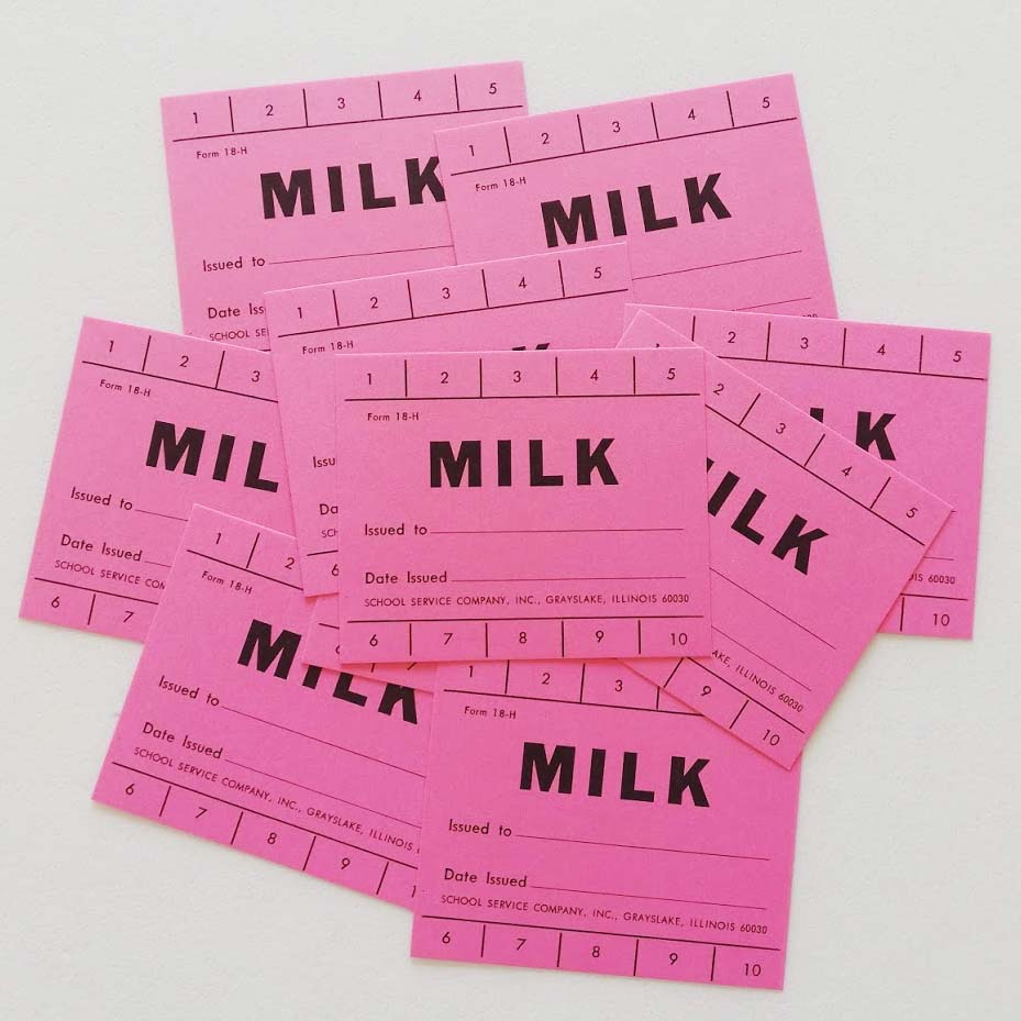 アメリカの給食チケット【ミルク】 10枚セット※再入荷※ - 旅する雑貨店 ...