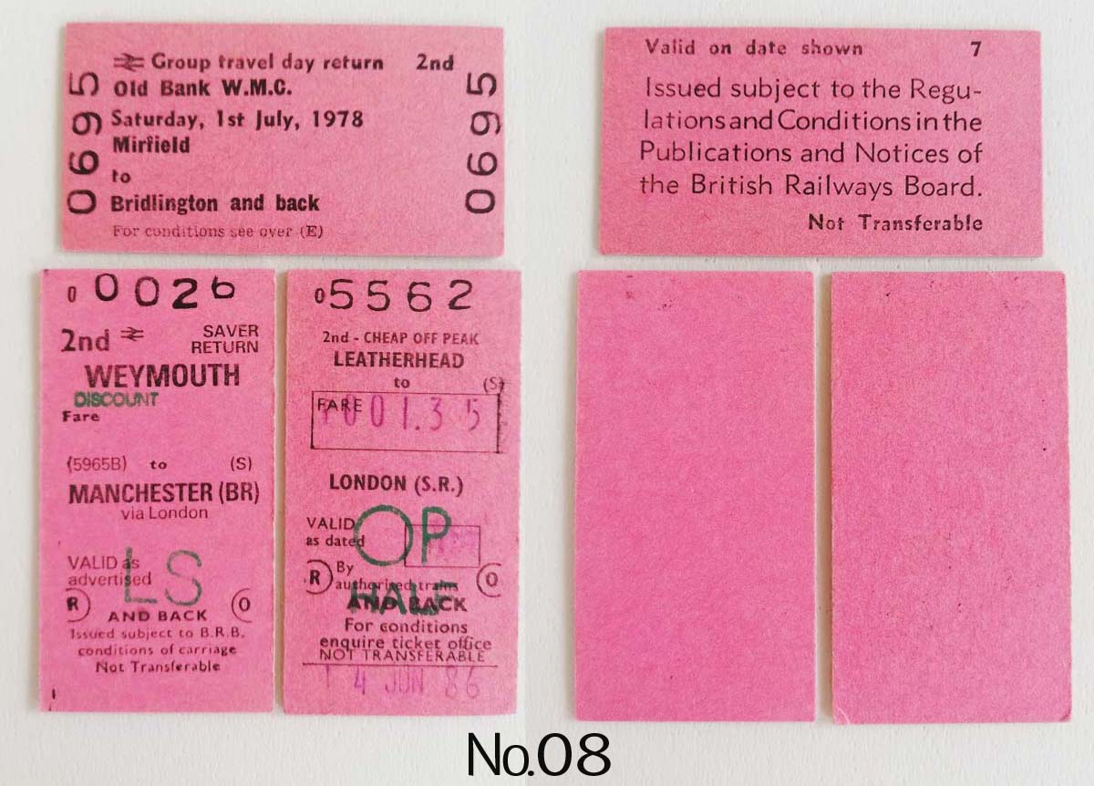 イギリスの鉄道チケット（ピンク） 3枚 - 旅する雑貨店 matka